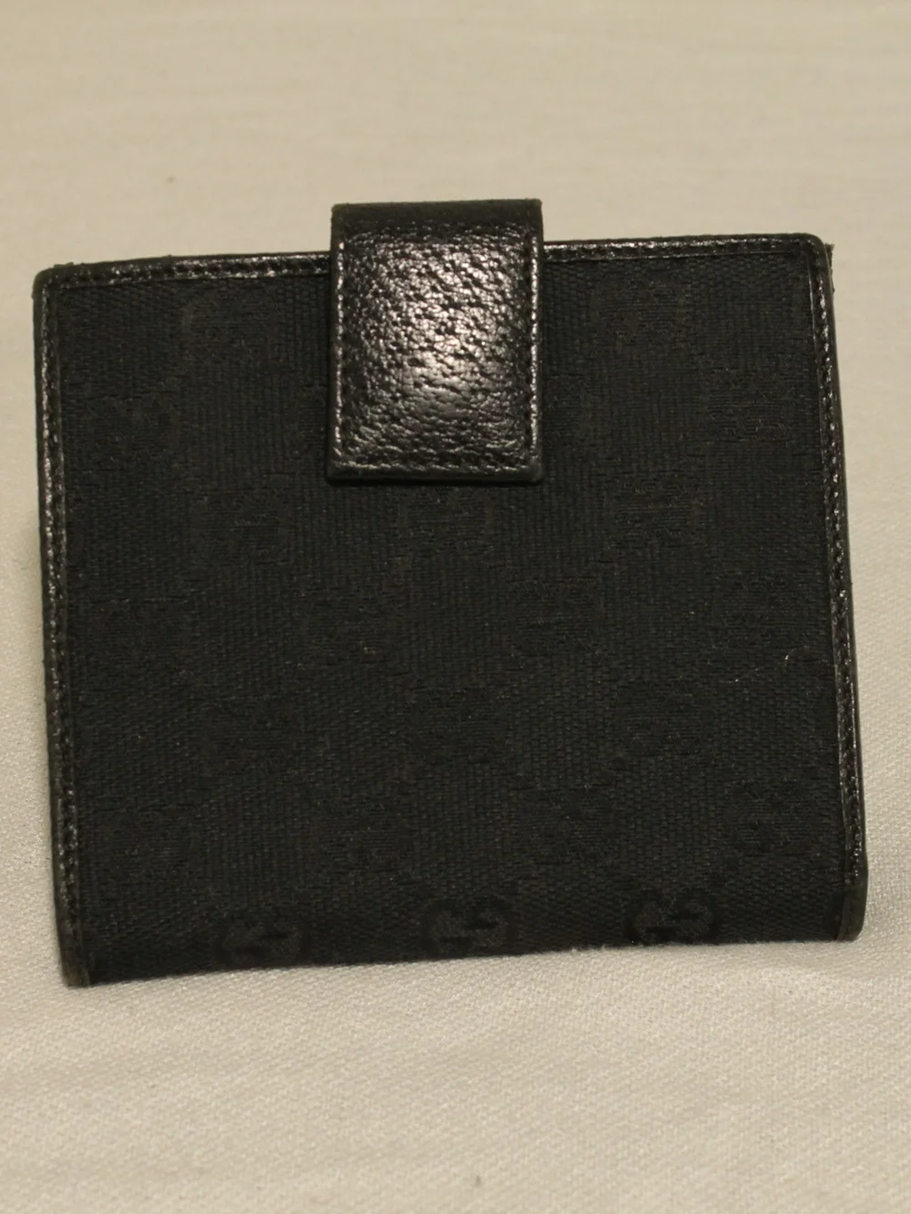 Gucci Men's Black GG Canvas Wallet with Silver Hardware